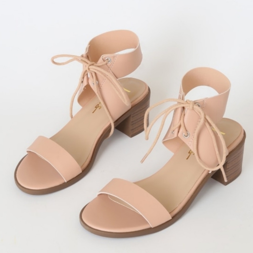 Lulu's Lace-up Heeled Sandals Size 8.5